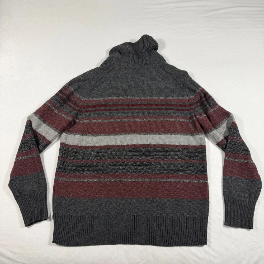 Banana Republic Merino Wool Blend Shawl Collar‎ Striped Knit Sweater Mens XL